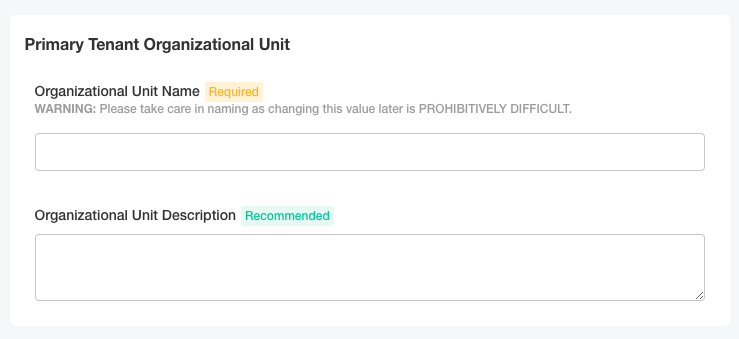 “Chef tenant organization configuration screen”